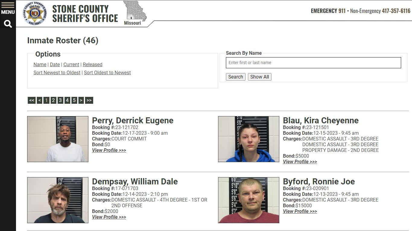 Inmate Roster - Current Inmates Booking Date Descending - Stone County ...